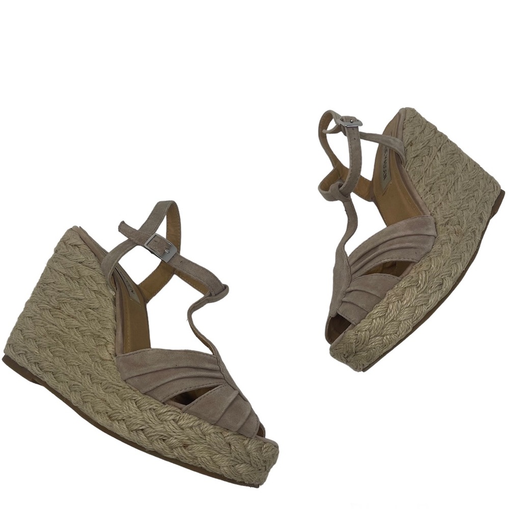 Steve Madden Marvilis Blush Suede Platform Wedge Ankle Strap Sandals Size 8